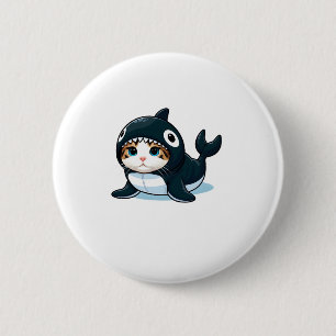 Badge Rond 5 Cm Chat en costume Orca