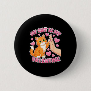 Badge Rond 5 Cm Chat est valentin mignon chat coeur valentines jou
