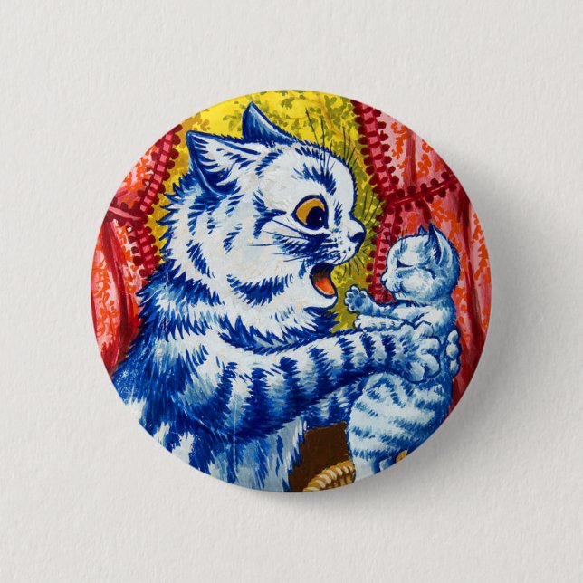 Badge Rond 5 Cm Chat et ses chatons (Devant)