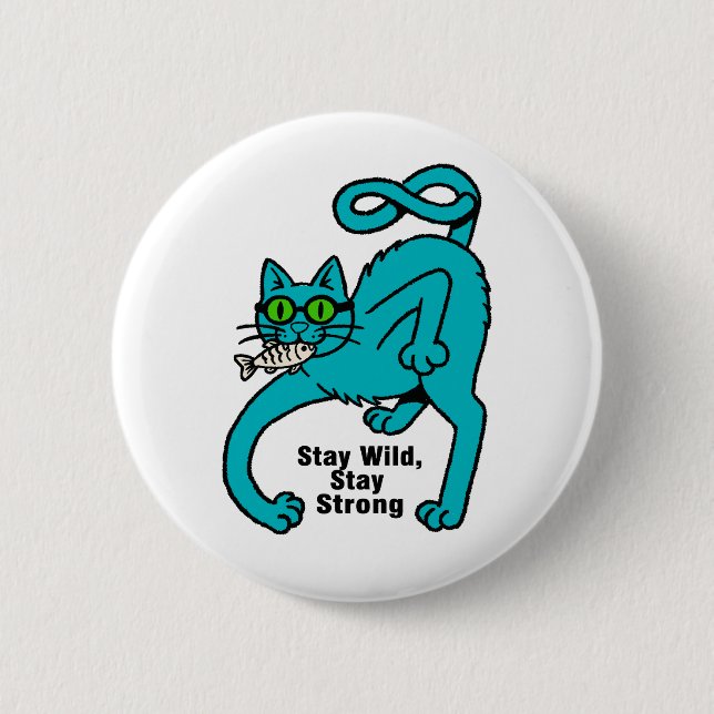 Badge Rond 5 Cm Chat Expressif Excentrique (Devant)