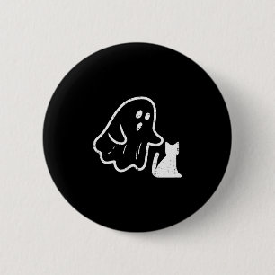 Badge Rond 5 Cm Chat fantôme Cket Drôle Déguisement Halloween Homm