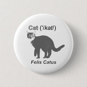 Badge Rond 5 Cm Chat Felis Catus
