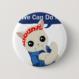 Badge Rond 5 Cm Chat féministe
