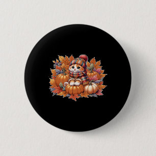 Badge Rond 5 Cm Chat-feuilles-d'automne-bonjour-automne-chat-chatt