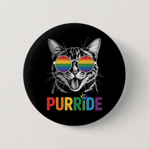 Badge Rond 5 Cm Chat Fierté Gay Lesbienne Arc-en-ciel LGBTQ Allié
