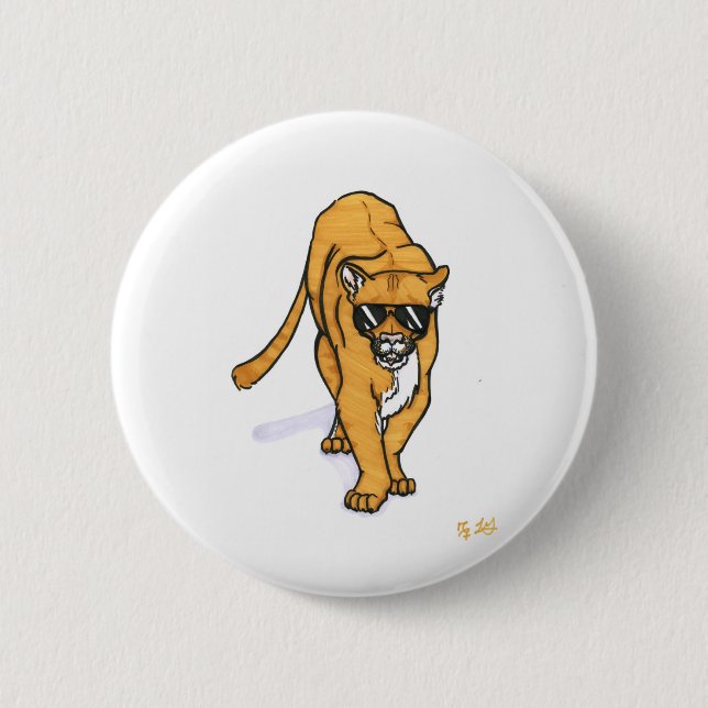 Badge Rond 5 Cm chat frais (Devant)