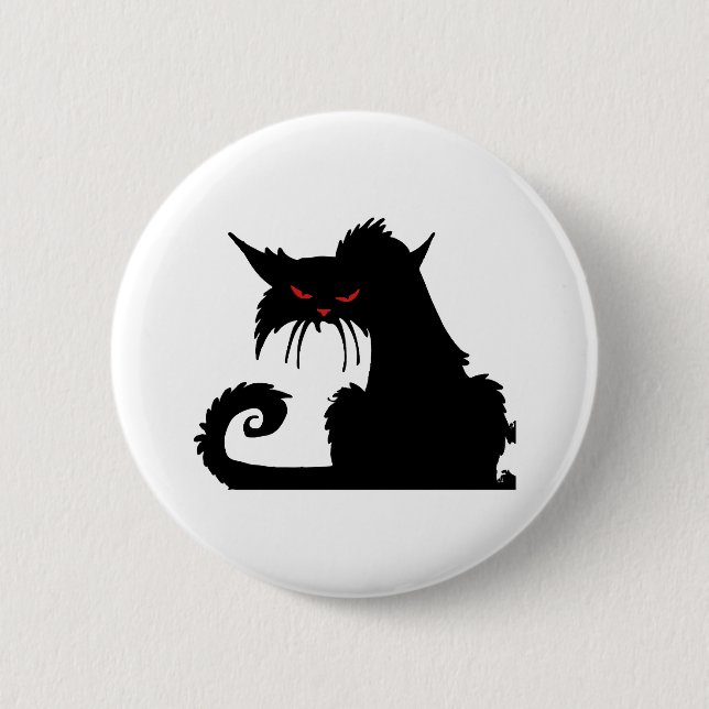 Badge Rond 5 Cm Chat grincheux    (Devant)