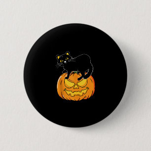 Badge Rond 5 Cm Chat Halloween Éffrayant Kitten Lover Tricot Ou Tr