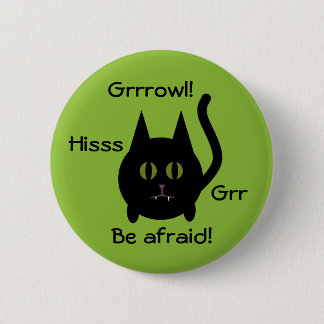 Badge Rond 5 Cm Chat Halloween noir mode éffrayante
