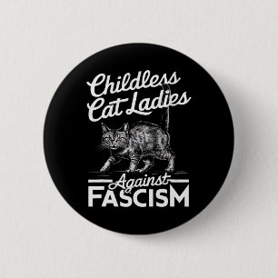 Badge Rond 5 Cm Chat Ladies Against Fascism Fière Feminist