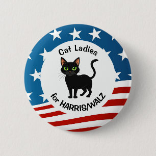 Badge Rond 5 Cm Chat Ladies for Harris/Walz Design