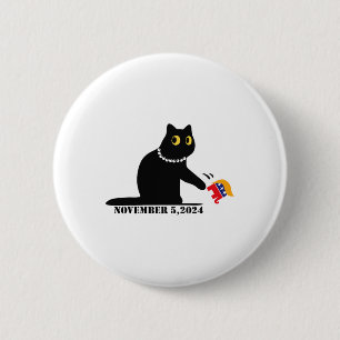 Badge Rond 5 Cm Chat Ladies For Kamala Harris 2024
