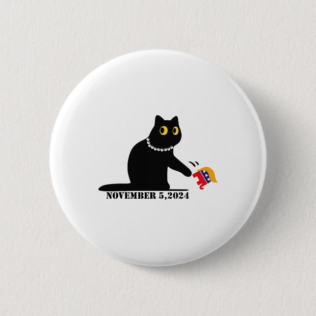 Badge Rond 5 Cm Chat Ladies For Kamala Harris 2024 (Devant)