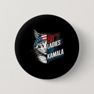 Badge Rond 5 Cm Chat Ladies For Kamala President Kamala Harris 202