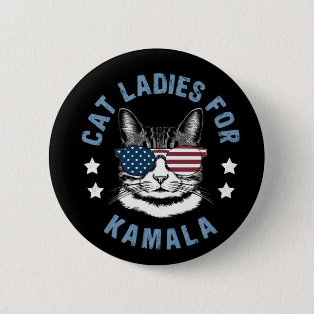 Badge Rond 5 Cm Chat Ladies Pour Kamala (Devant)