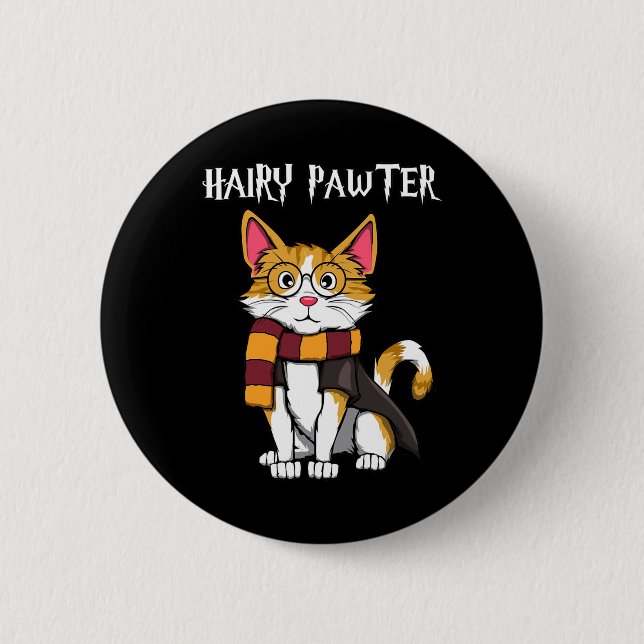 Badge Rond 5 Cm Chat Magique Avec Gles Qui Chat (Devant)