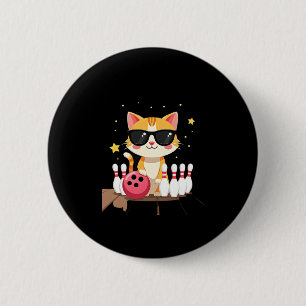 Badge Rond 5 Cm Chat mignon Avec Lunettes De Soleil Chat Jouer Bow