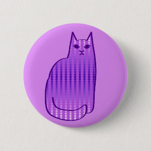 Badge Rond 5 Cm Chat moderne du milieu du siècle, orchidée et viol