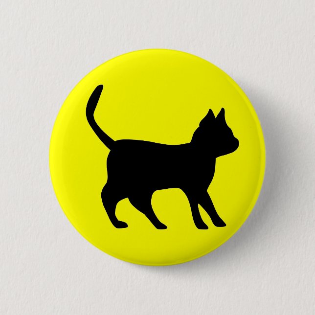 Badge Rond 5 Cm Chat noir (Devant)
