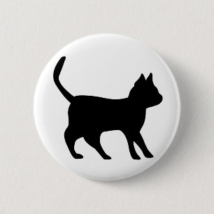 Badge Rond 5 Cm Chat noir
