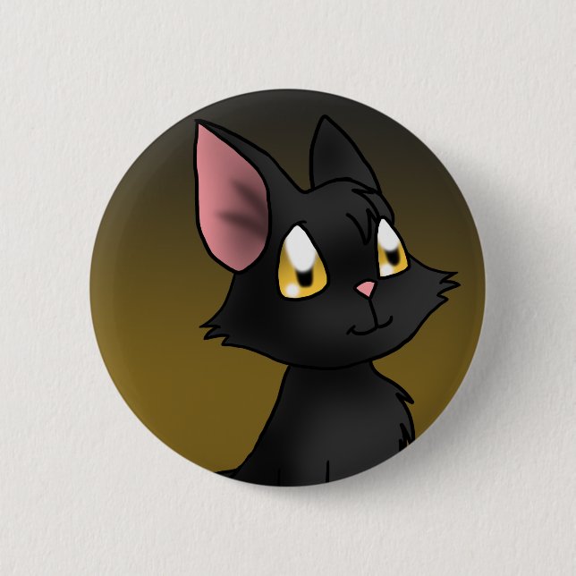 Badge Rond 5 Cm Chat noir (Devant)