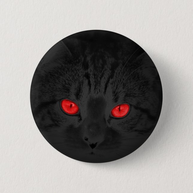 Badge Rond 5 Cm chat noir (Devant)