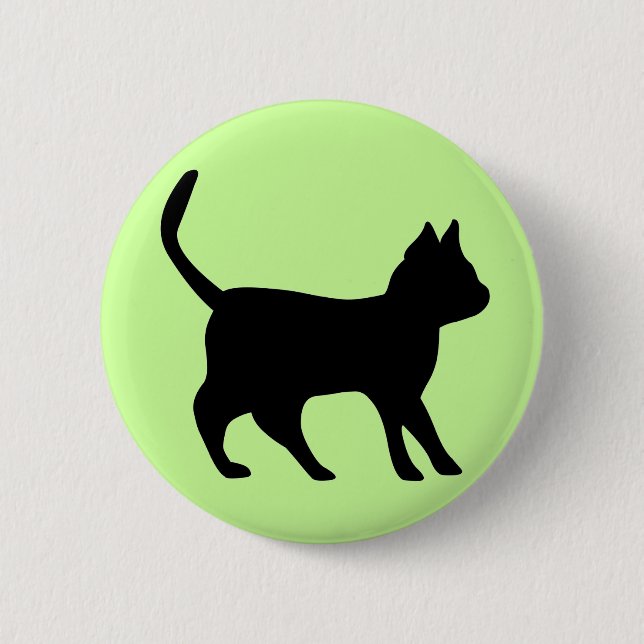 Badge Rond 5 Cm Chat noir (Devant)