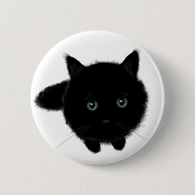 Badge Rond 5 Cm Chat noir (Devant)