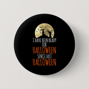 Badge Rond 5 Cm Chat noir arbre mort prêt pour halloween