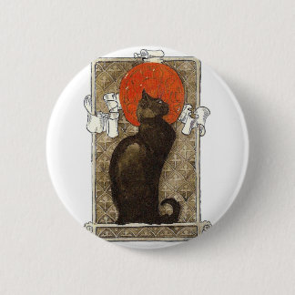 Badge Rond 5 Cm Chat noir - Art Nouveau - Theophile Steinlen