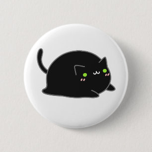 Badge Rond 5 Cm Chat noir Cute Kawaii