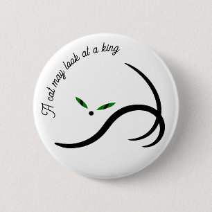 Badge Rond 5 Cm Chat noir élégant minimaliste