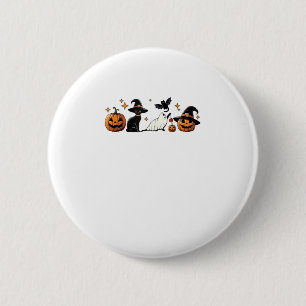 Badge Rond 5 Cm Chat noir Halloween Citrouille Boo Ghost sorcier É