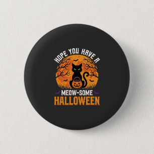 Badge Rond 5 Cm Chat Noir Halloween Incroyable