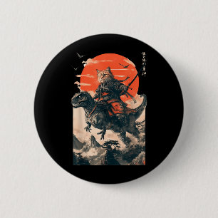 Badge Rond 5 Cm Chat noir Samurai Dinosaur Mer Vague T-shirt impri
