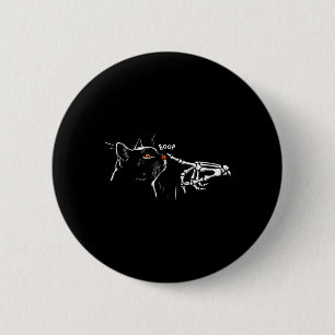 Badge Rond 5 Cm Chat noir Squelette Halloween Poêle Femme G