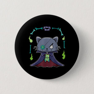 Badge Rond 5 Cm Chat noir vampire Dracula et ours en peluche pour