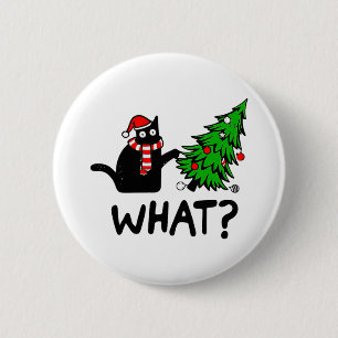 Badge Rond 5 Cm Chat noir vilain Chat noir vilain