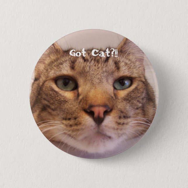 Badge Rond 5 Cm Chat obtenu (Devant)