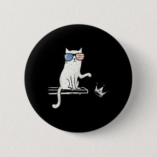 Badge Rond 5 Cm Chat Pas De Rois En Amérique Drôle Politique