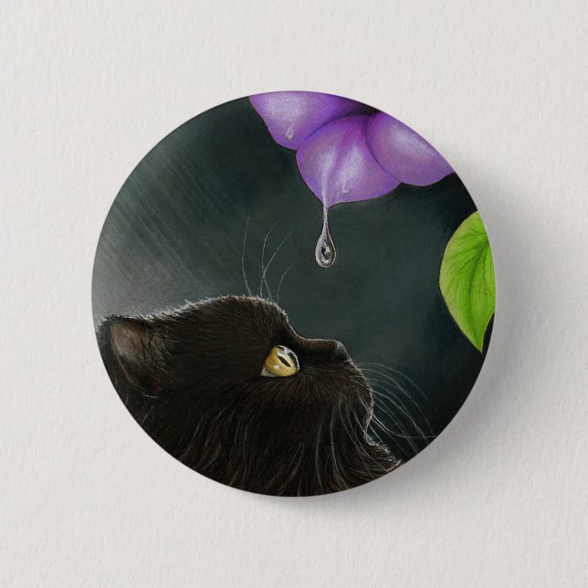 Badge Rond 5 Cm Chat persan noir 514 (Devant)