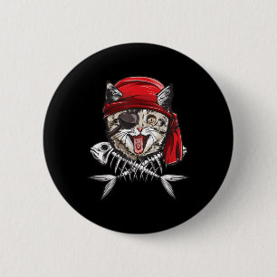 Badge Rond 5 Cm Chat Pirate Boys Hommes Jolly roger Drapeau Crâne