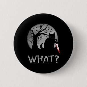 Badge Rond 5 Cm Chat Quel Chat Noir Meurtrier Avec Costume De Cout