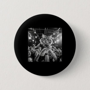 Badge Rond 5 Cm Chat qui fait du crowd surfing drôle mème de conce