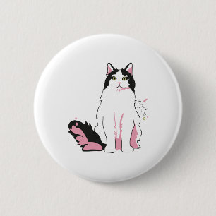 Badge Rond 5 Cm Chat Ragamuffin