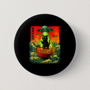 Badge Rond 5 Cm Chat Ramen Alien Ufo Art Japonais Rétro Cadeaux Ho