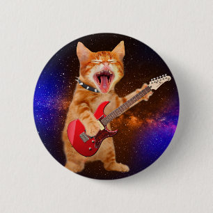 Badge Rond 5 Cm Chat rock