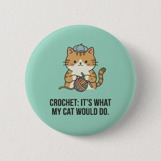 Badge Rond 5 Cm Chat roux adorable Créateur de crochet Design de b