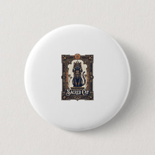 Badge Rond 5 Cm Chat Sacré Chat Égypte Antique Vintage Vector Art