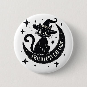 Badge Rond 5 Cm Chat sans enfant Lady Harris Walz Halloween Pastel